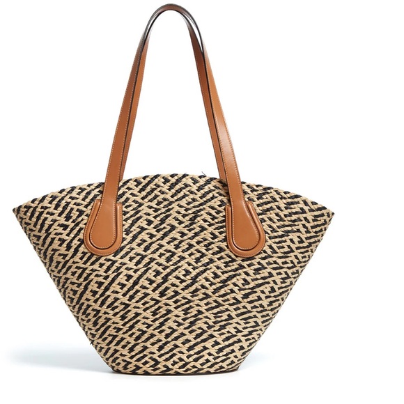 Mark Cross Arc Raffia Basket Tote NWOT - Picture 2 of 16